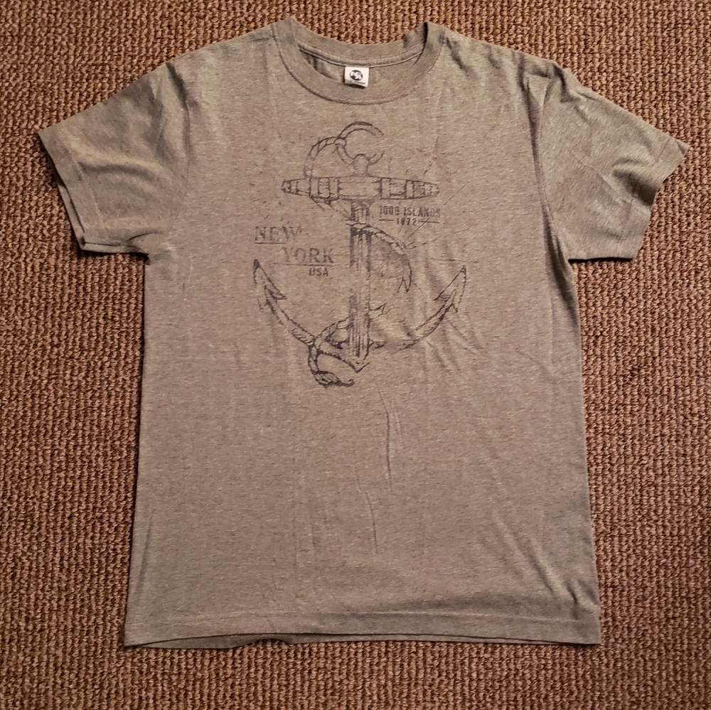 Anchor and Rope 1000 Islands New York USA 1872 Nautical Tee Gray Unisex Small